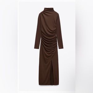 Zara brown midi dress